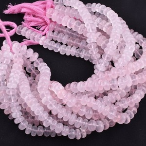 Cuentas de Cuarzo Rosa Natural Lisas en Forma de Rondelle de 7 a 8 mm, Cuentas de Cuarzo Rosa para la Fabricación de Joyería, Directamente del Fabricante - Product Image 4