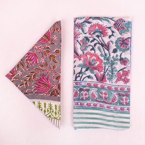 Bandana en coton respirant imprimé à la main, motif floral, style bohème, accessoire unisexe pour cheveux d'animaux de compagnie, idéal pour l'été - Product Image 1