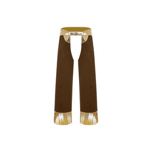 Pantalones de montar de gamuza con flecos y cierre a presión para equitación - Product Image 2