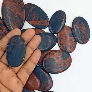 Cabochons en obsidienne acajou naturelle, formes variées, pierres précieuses polies en vrac pour la fabrication de bijoux, vente en gros, approvisionnement en vrac - Product Image 1