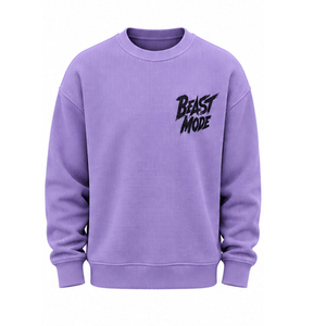 <b>Men's</b> Purple Waffle Knit O-Neck Thermal Long Sleeve Sweatshirt Printed Breathable Polyester Flannel SIRIUS SPORTS Winter Casual - Product Image 1