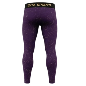 Ensemble de vêtements de sport pour homme, manches longues et leggings, performance active, compression, fitness, entraînement, gym, sportswear, athlétique, violet - Product Image 6