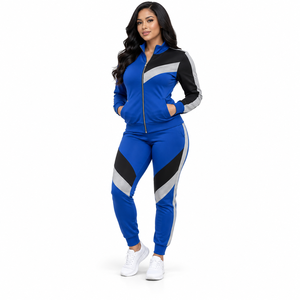Set Soft Polyester Fabric Lightweight Construction Comfortable Fit Premium <b>Women</b> Zipper Tracksuit Matching Zip <b>Jacket</b> And Pants - Product Image 1