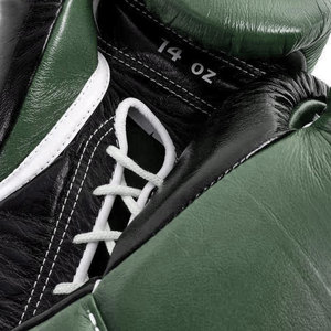 Gants de boxe Daizen Star en cuir vert, à doigts entiers, avec fermeture auto-agrippante, sangle de poignet réglable, équipement d'entraînement unisexe pour adultes - Product Image 4
