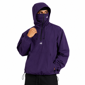 Veste coupe-vent anorak pour homme avec cagoule intégrée, personnalisable avec logo, imperméable, demi-zip, en nylon, à capuche, vente en gros - Product Image 1