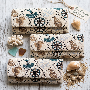 Pochettes brodées pour femmes, motif géométrique, sacs de soirée en textile, fermeture élégante, toutes saisons - Product Image 5