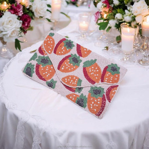 Pochette à motif de fruits de créateur sac à main perlé fait à la main sac à main personnalisé élégant soirée mariage fête luxe mode sac à main - Product Image 5