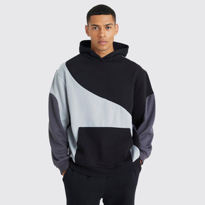 Sudadera con Capucha Oversize de Algodón 100% con Forro Polar para Hombre, Diseño Novedoso de Invierno, Bordado y Estampado Digital, Estilo Urbano Personalizado, Teñido Liso - Product Image 1