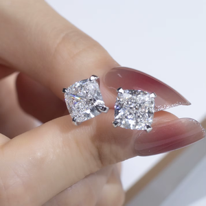 Boucles d'oreilles en diamant taille princesse de 2,63 carats certifiées IGI, cultivées en laboratoire, en platine, style classique, bijoux de mariage pour femmes - Product Image 3