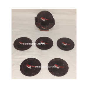 Beautiful Handmade Natural Soapstone Inlay <b>Coaster</b> <b>Set</b> With Unique Flower Design For Keep On Glass For Home Kitchen Accessories - Product Image 3