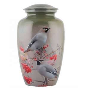 Elegant Purple Pearl Finish Cremation Urn with Silver Band for Elegant <b>Memorial</b> Ashes Display - Product Image 3