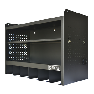 Armario de Herramientas Moderno CSPS Negro Mate de 76.5x30x50cm, Montado en Pared, Acero con Recubrimiento en Polvo, Panel Perforado para Almacenamiento en Garaje, Capacidad de Carga de 125KG - Product Image 3