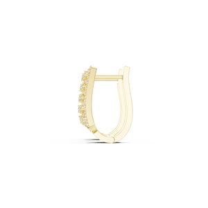 Pendientes de Aro Bali de Plata de Ley 925 Chapados en Oro de 18K con Circonitas Brillantes de Dos Tonos, Moda de Lujo para Mujer - Product Image 1