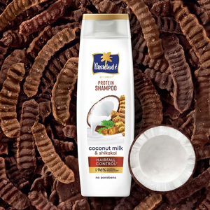 Champú de proteínas vegetales con fórmula sin sulfatos, con shikakai y leche de coco para hombres y mujeres, nutre, suaviza y da brillo al cabello, 170 ml - Product Image 4