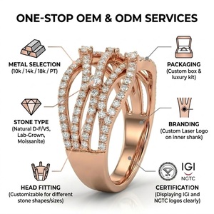 Élégante bague large en or rose 18 carats avec diamants naturels, pour les détaillants, échantillonnage rapide en 5-7 jours - Product Image 5