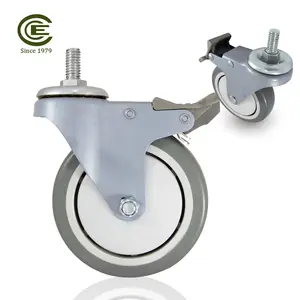 CCE Caster 5 Inch TPR Industrial M12 Stem Brake Caster Wheel