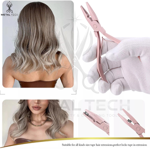 High Quality Micro Links Beads Rings Feather Crimp Plier Hair Extension <b>Tools</b> Double Rubber Handle Grip Easy Use Extension Plier - Product Image 6