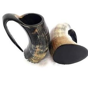 Chope à bière en corne de bœuf, fabriquée à partir de corne de bœuf d'origine éthique, chope rustique écologique en corne de bœuf. - Product Image 3