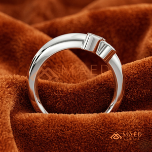 925 Sterling <b>Silver</b> Minimalist 3-Stone Bezel <b>Set</b> <b>Ring</b> Moissanite & Lab-Grown Diamond Cluster Engagement <b>Ring</b> - Product Image 2