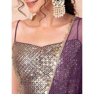 Atractivo Purple Georgette Events Party Wear Lehenga Choli Con Dupatta - Product Image 3