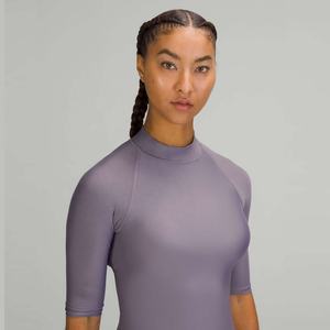 2026 New Arrival Unisex Rash Guard Solid Color <b>UV</b> <b>Protection</b> <b>Swimwear</b> Beach Outdoor Short Sleeve Shirt Custom Logo - Product Image 4