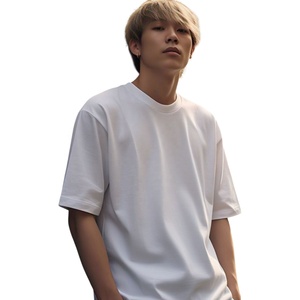 Haute qualité 280 GSM poids lourd 100% coton goutte épaule surdimensionné recadrée Streetwear hommes coupe ample Long T-shirt - Product Image 1