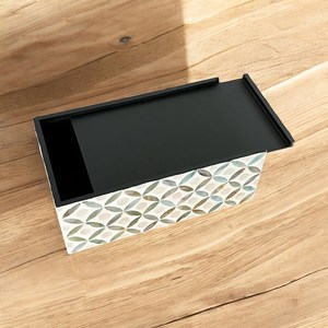 Custom Handcrafted Eco-Friendly Resin Wood Mother Pearl Antique American Style Tissue Box Cover Polished Sea Shell Interior Home - Product Image 5
