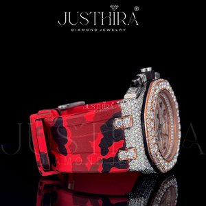 Elegante reloj con diamantes cultivados en laboratorio, con piedras brillantes y un diseño atemporal para el lujo diario, procedente de la India. - Product Image 4