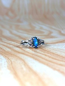 Natural Labradorite Marquise Leaves <b>Ring</b> 925 Sterling Silver Handmade Flower <b>Ring</b> - Product Image 2