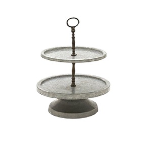 Bandeja Redonda de Metal de 3 Niveles Personalizable, Soporte para Pastel con Acabado Gris, Plato para Postres, Artesanía de Alta Calidad para Eventos y Hogar - Product Image 6