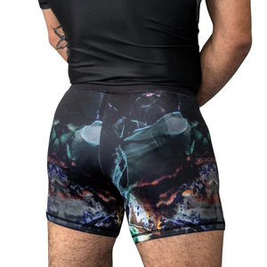 Shorts de compression sportifs pour hommes avec imprimé par sublimation, séchage rapide, taille élastique, taille mi-haute, longueur courte - Product Image 5