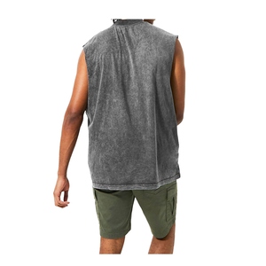 High Quality Casual Plain Knitted Plus Size Tank Top 100% Cotton Breathable <b>Men's</b> Quick-Dry Premium Summer Gym <b>Singlets</b> - Product Image 5