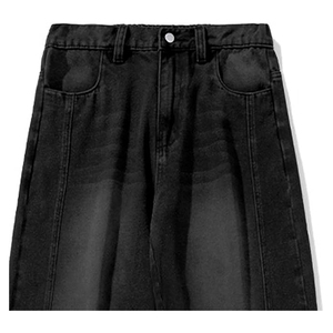 Jeans en denim décontractés pour hommes, coupe large, style urbain, pantalon ample vintage, vêtements streetwear - Product Image 2