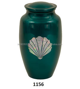 Urnes funéraires en aluminium incrustées de nacre avec sac en velours gratuit - Product Image 1