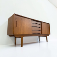 Aparador de Madera de Teca al por Mayor Directo de Fábrica, Estilo Moderno de Mediados de Siglo, Mueble Buffet para Sala de Estar, Almacenamiento, Proveedor Directo