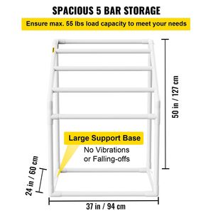 Appendiabiti da terra a 5 barre in PVC per asciugamani, da esterno/interno, con gancio per borsa e clip di fissaggio - Product Image 3