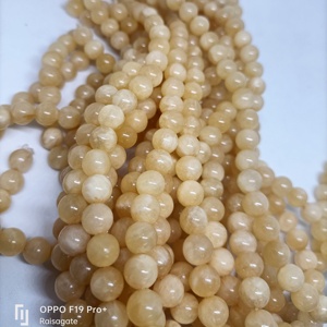 High quality Yellow Calcite 8mm 45 to 48 natural beads string wholesale crystal For <b>healing</b> & energy meditation reiki crystal - Product Image 4