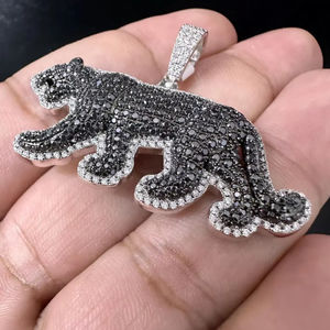 Pendentif Animal Personnalisé Bling en Moissanite VVS, Argent 925, Bijoux Hip Hop Iced Out, Breloque Mascotte Personnalisée pour Hommes et Femmes, Cadeau - Product Image 1