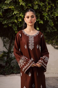 Maroon Cotton <b>Kurta</b> <b>Women</b> Loose Fit Midi Length Traditional Ethnic Wear India Pakistan Style Casual All Seasons - Product Image 3
