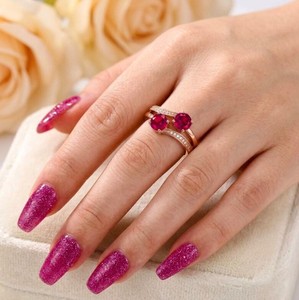 Bague de fiançailles vintage en argent sterling 925 plaqué or rose avec rubis rouge naturel, vente en gros de bagues fines pour femmes - Product Image 4