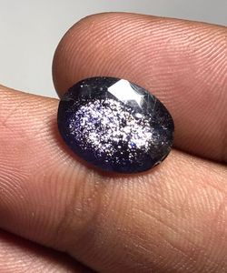 Iolite naturelle brillante et facetée, pierre de soleil ovale, pour la création de bijoux. - Product Image 2