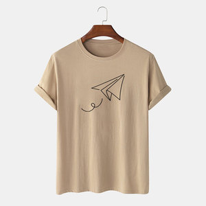 2026 Spring Summer Hot Sales 220g Solid Cotton/Polyester Custom <b>Logo</b> Knitted Fabric Short Sleeve Eco-Friendly T-Shirt Men - Product Image 2