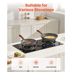 Set di 3 Padelle per Uova in Alluminio Resistente 9.5 11 12 Pollici con Rivestimento Antiaderente e Manico Resistente al Calore - Product Image 5