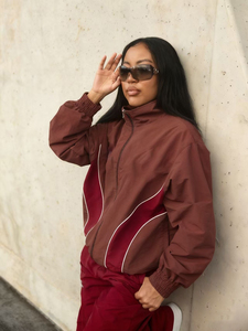 Custom Polyester Nylon Windbreaker Short <b>Set</b> Breathable Printed Jacket Shorts Suit Winter Zip up 2 Piece Track Suits new - Product Image 4