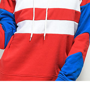 Women's Color <b>Block</b> Drawstring Detail Long Sleeve Hooded Cotton Fleece OEM Printed Plus Size Embroidered Lined Sweatshirt Autumn - Product Image 6