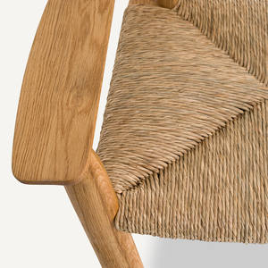 Outdoor Garden Dining Furniture One Seater Luxury Contemporary Modern Oak <b>Wood</b> <b>Sofa</b> Dining Chair - Product Image 6