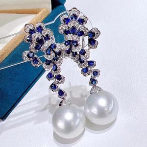 Zhuji Wholesale 11-12mm Natural <b>Pearl</b> Flawless <b>Dangle</b> <b>Earrings</b> 925 Two Wear Style Exquisite 925 Gift Box Fashionable Fine - Product Image 2