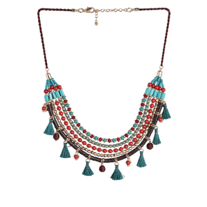 Bohemian Style <b>Lamp</b> Work Glass Beads Necklace NK-7597 Handmade Indian Fashion Artificial Jewelry Agate Main Christian Jewelry - Product Image 1