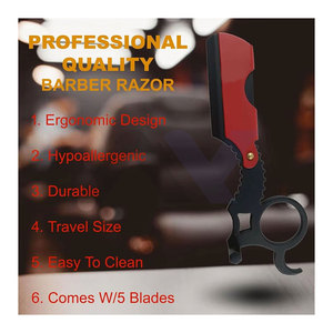 Professional Straight Razors <b>Men</b> Barber Razors Straight Edge Razor <b>Kit</b> Close <b>Shaving</b> Beard Cut Throat Finger Razor Safety - Product Image 4