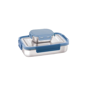 Juego de Lonchera Bento de Acero Inoxidable con Mini Contenedor para Refrigerios, Lonchera Metálica Hermética para Niños, Adultos, Escuela, Oficina, Preparación de Comidas - Product Image 3